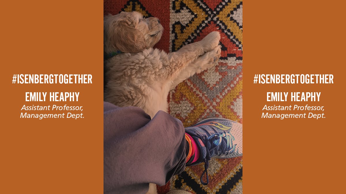 IsenbergUMass's tweet photo. Isenberg Assistant Professor Emily Heaphy’s coworker Phoenix (8 weeks old) is inspiring lots of new management theories🐶 #IsenbergTogether https://t.co/UbdueOfIry