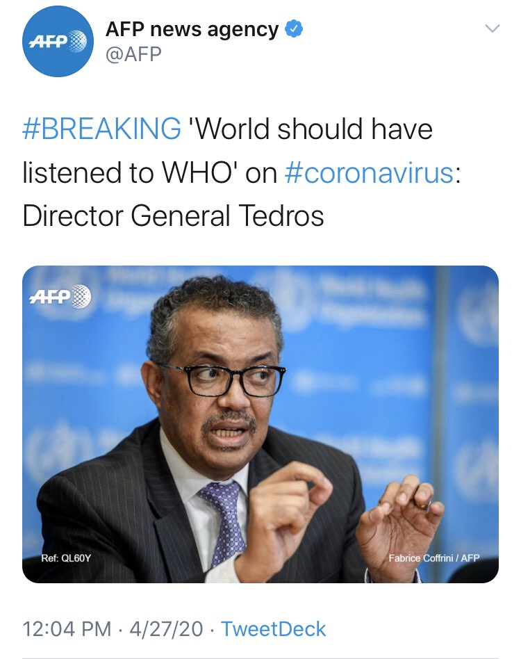 The world should’ve listened to  @WHO, you say? About which point? No human-to-human transmission? A thread with some more guesses, because  @WHO certainly said some things, just not sure any are worth believing.  https://www.google.com/amp/s/www.barrons.com/amp/news/world-should-have-listened-to-who-on-virus-director-01588003803