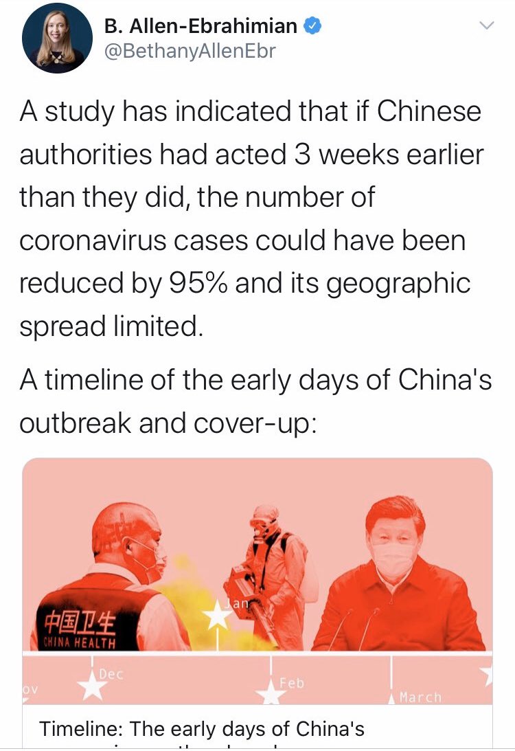 Or the idea that China has reduced the number of  #coronavirus deaths? Which  @axios also debunked? Is that what you mean  @DrTedros?