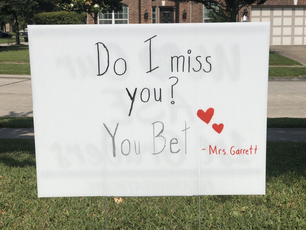 Slynch223's tweet photo. This was such a welcome surprise today! I tried to tell Tyler to keep distance but he just couldn’t. At least he knew enough not to throw his arms around her like I know he wanted to do!! #ASEPanthers @Garrett_ASE @HumbleISD_ASE https://t.co/oQq4fXRxHl