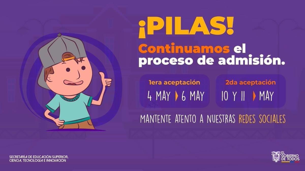 IST7deOctubre's tweet image. ⚠️¡PILAS!⚠️ Retomamos el proceso de #Admisión2020. Si postulaste del 13 al 15 de marzo debes verificar si te fue asignado un cupo y aceptarlo o rechazarlo en las siguientes fechas 👇👇👇👇
