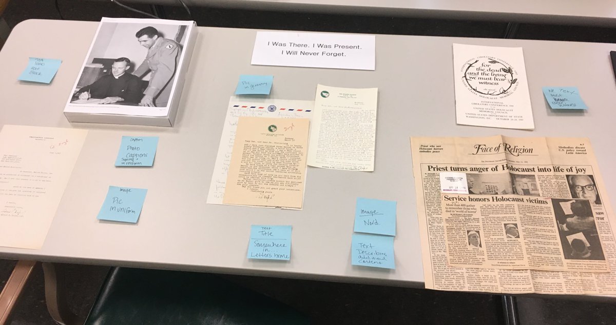 Library_PC's tweet photo. One of our #ArchiveHacks involves the reading room tables which happen to be the same size as some of our exhibit cases. Makes planning a layout a breeze! #Exhibits #Archive30 #ProvidenceCollege #PCLibrary #PCArchives https://t.co/JDNrYBYvOG