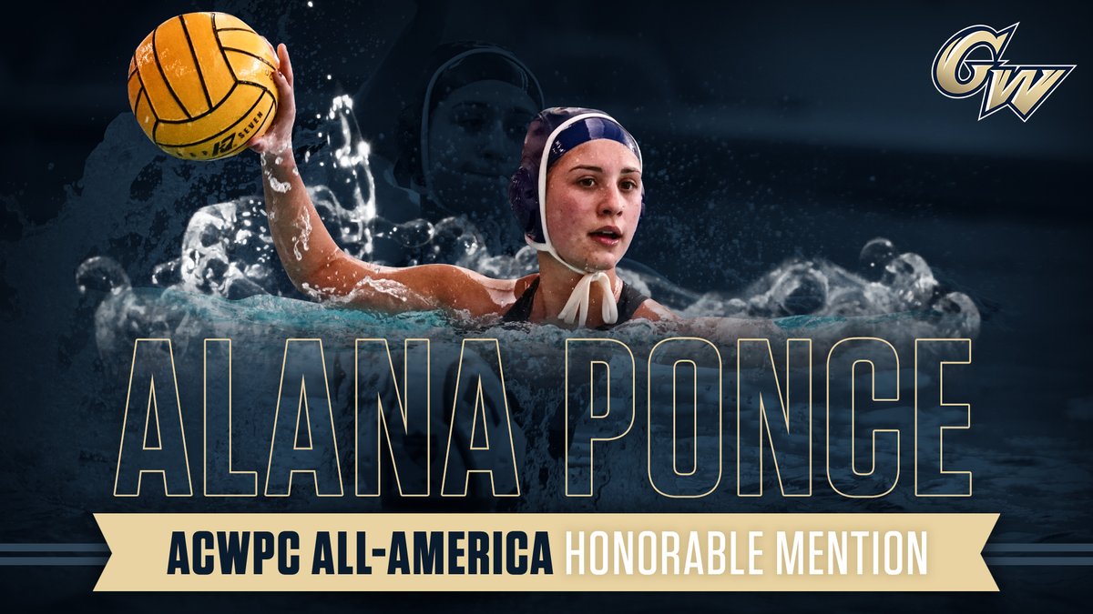 GW_WaterPolo's tweet photo. 👏👏👏
@AlanaPonce makes history as the first-ever All-American from our women’s program! #RaiseHigh
📰 https://t.co/JTsE3cCbJK https://t.co/vhvcWyh9bJ