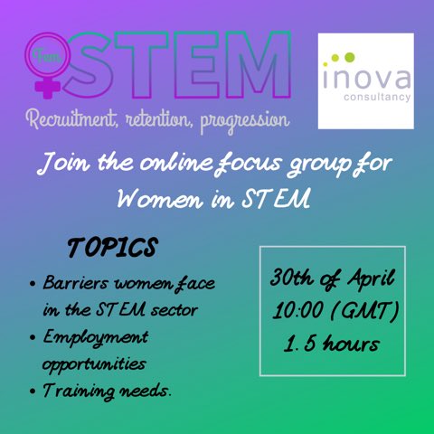 Women in Engineering (@engwomen) on Twitter photo Check out the new exciting Erasmus+ project brought to you <a href="/InovaUK/">Inova Consultancy</a> , FemSTEM Coaching.
Online focus group registration: forms.gle/xYujWrRqKvc1X6…
If you cannot join, fill in this short survey to help in the development of FemSTEM Coaching: forms.gle/DkPsn8ErvGfimX…
#Engwomen Check out the new exciting Erasmus+ project brought to you <a href="/InovaUK/">Inova Consultancy</a> , FemSTEM Coaching.
Online focus group registration: forms.gle/xYujWrRqKvc1X6…
If you cannot join, fill in this short survey to help in the development of FemSTEM Coaching: forms.gle/DkPsn8ErvGfimX…
#Engwomen