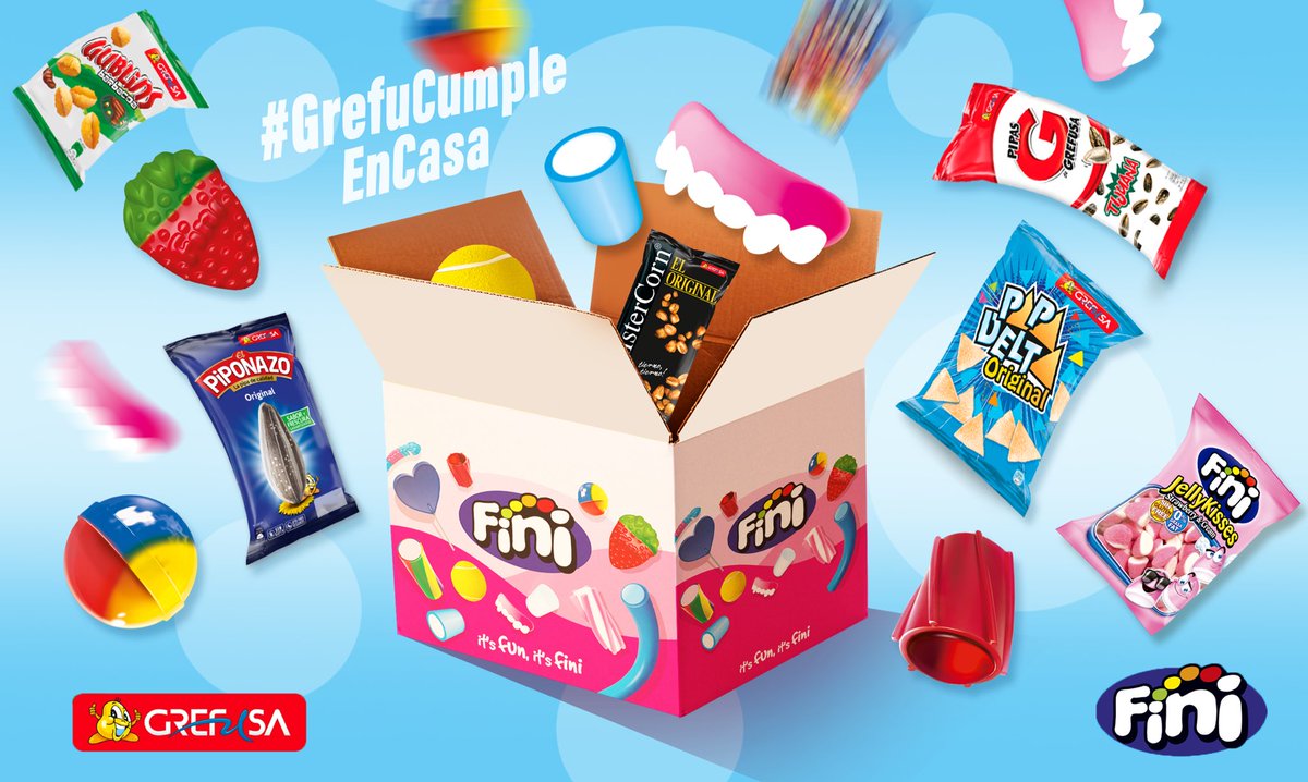 Fini_golosinas's tweet photo. 🎉¡SORTEO para los cumpleañeros de abril! 🎉
Una semana más, asistimos al #GrefuCumpleEnCasa de @grefusa para desearos #finicidades y regalaros
9 lotes de chuches + snacks.
👉 Síguenos y a @grefusa.
👉 Retuit.
👉Tienes que cumplir años en abril.
BBLL: https://t.co/LGE0TmdNwv https://t.co/l4tKMUQIK1