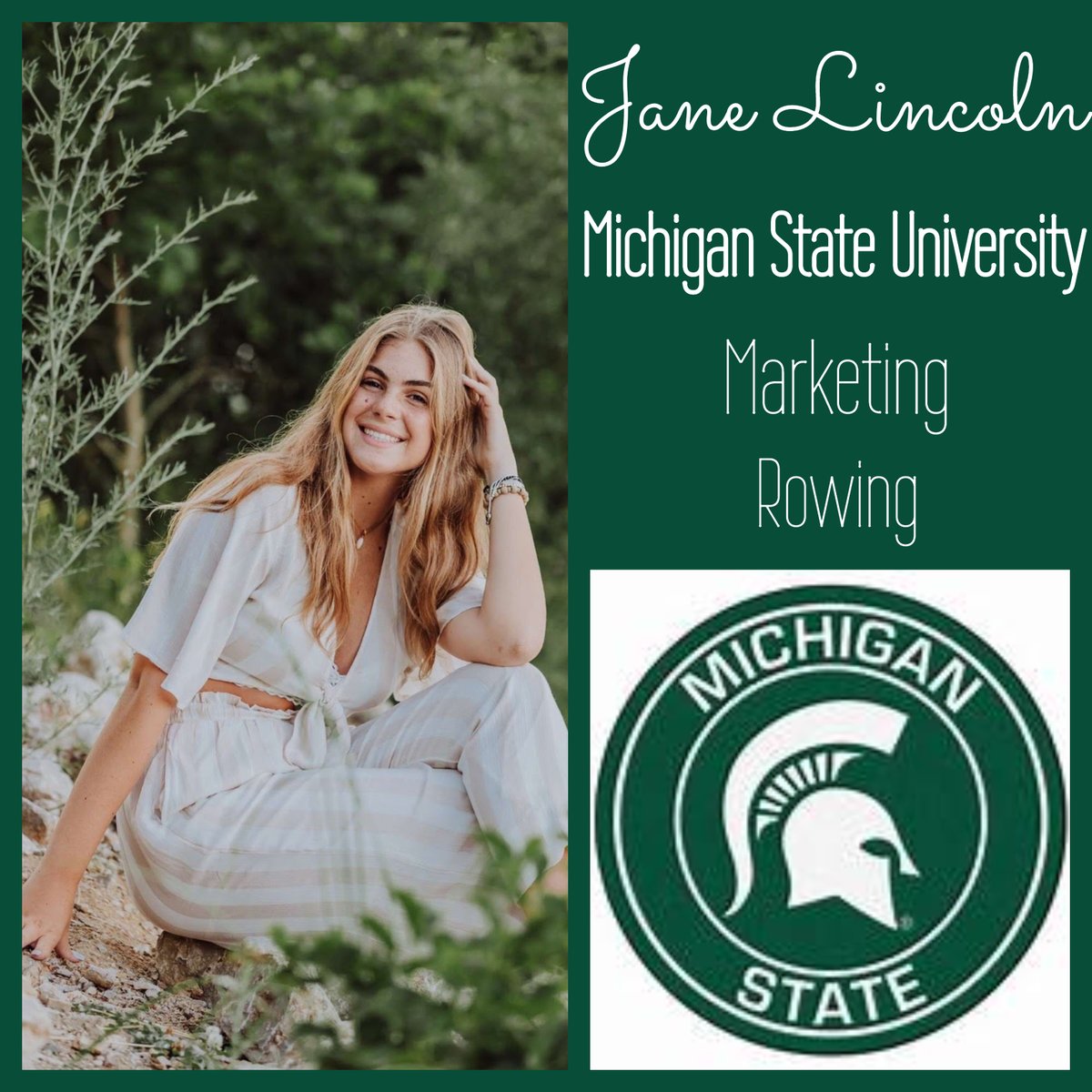 LumenChristiJxn's tweet photo. Jane Lincoln will be attending Michigan State University, and will study Marketing and be a member of the Spartan Rowing team. #Classof2020 #TitanStrong https://t.co/CX5ps04EDm