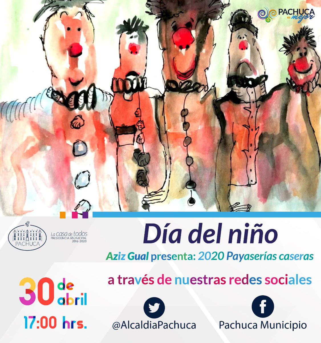 diaplazajuarez's tweet photo. #EnPachuca | 🤡Preparan función virtual de teatro para festejar a los pequeños de la casa durante la pandemia ➡️Checa los detalles⬅️
https://t.co/sgiLt0rGhe https://t.co/UA5W0dsE8m