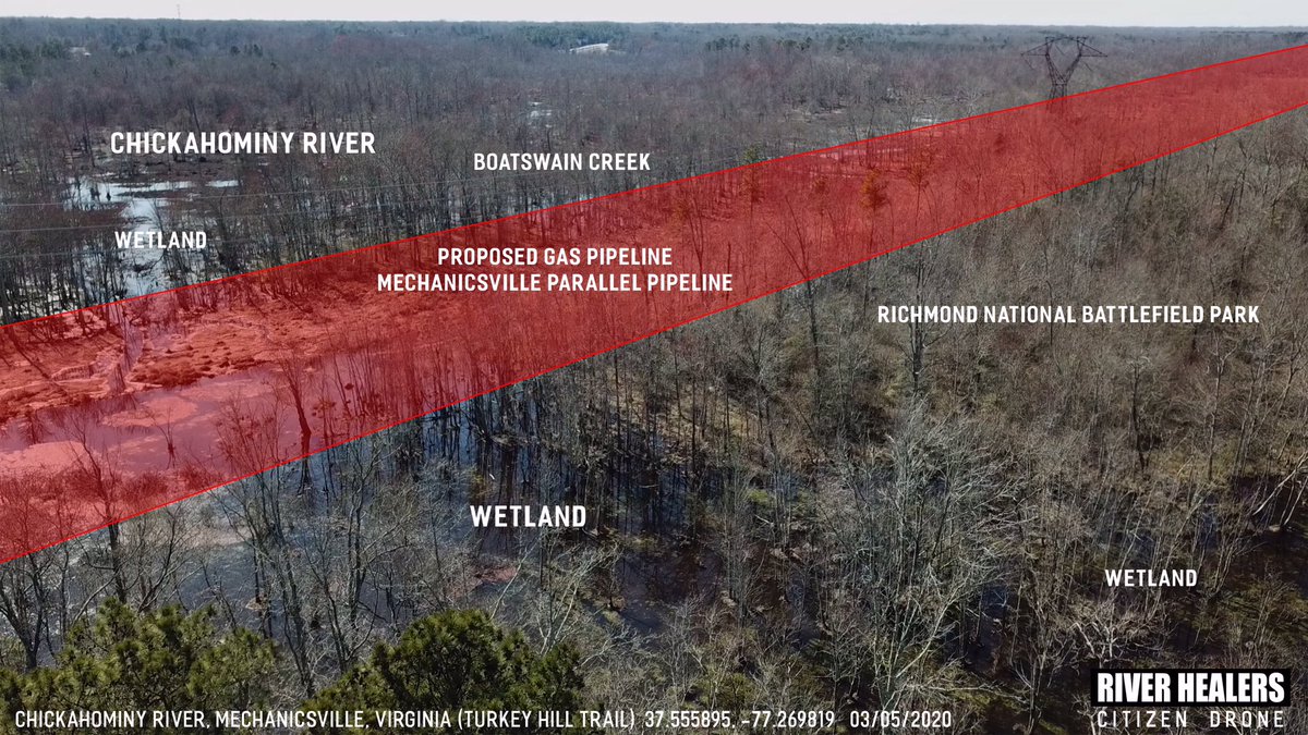 vahealers's tweet image. Protect the Chickahominy River! We must stop @VANaturalGas’s header expansion project and the Mechanicsville Parallel Pipeline! April 28 is our deadline to ask state government to stop this pipeline. Easy online form: scc.virginia.gov/casecomments/c… #HIPCheck #NoChickPipeline