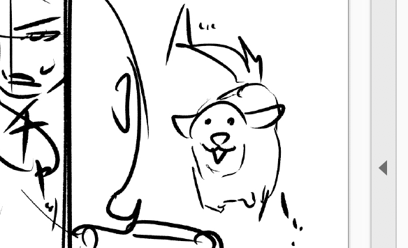 三都がネームで描いた犬(レトリバー)。 