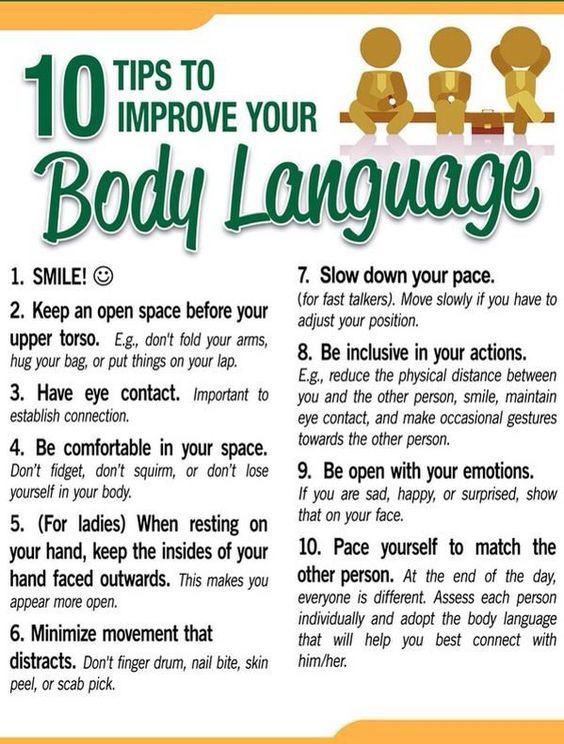 Most communication is non-verbal.  Here are 9 good tips on improving your body language.  While I realize there are 10, I'm not sure if #5 is a tip or an opinion.  #advice #communication #tips