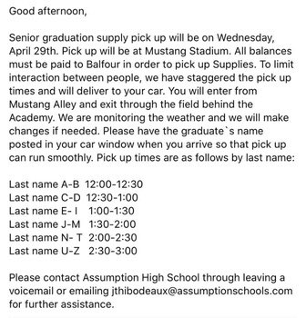 ahsspride's tweet photo. Information on Senior Supply Pick Up👩🏼‍🎓👨🏽‍🎓❤️🖤 https://t.co/BGlAJNI8kJ