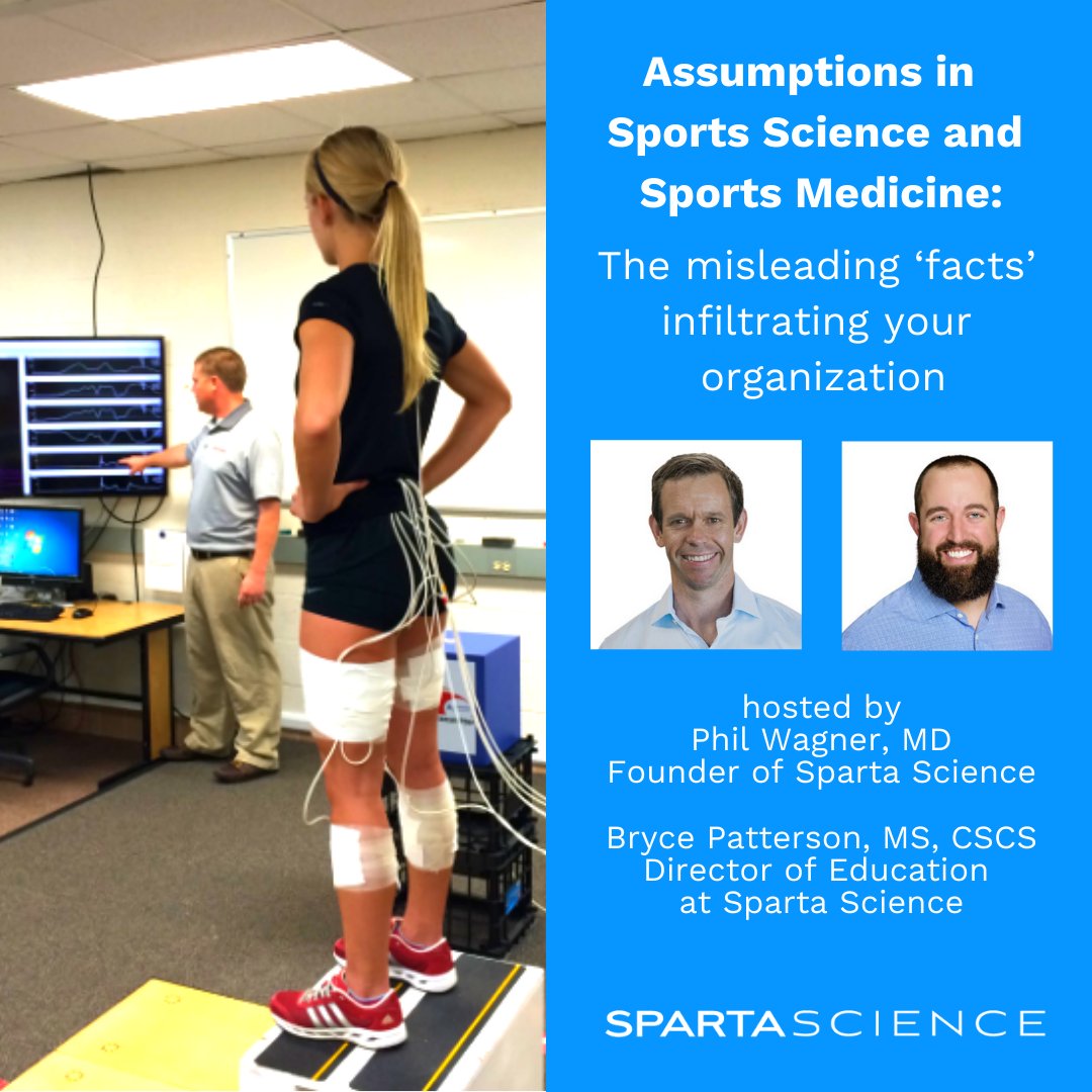 CoachJWLeach's tweet image. Tune in 4/30 @ 11 am PST @SpartaScience launches Ep1 of our new #webinar series titled, Assumptions in Sports Science &amp;amp; Medicine: The misleading facts infiltrating your organization with @DrPhilWagner  #spartascience 
Sign up now: bit.ly/3eS69tZ