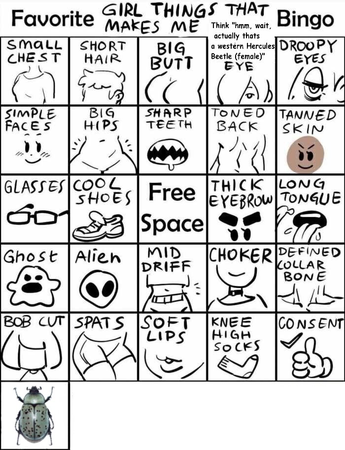 I decided to have a take on those bingo memes I've seen, here's t...