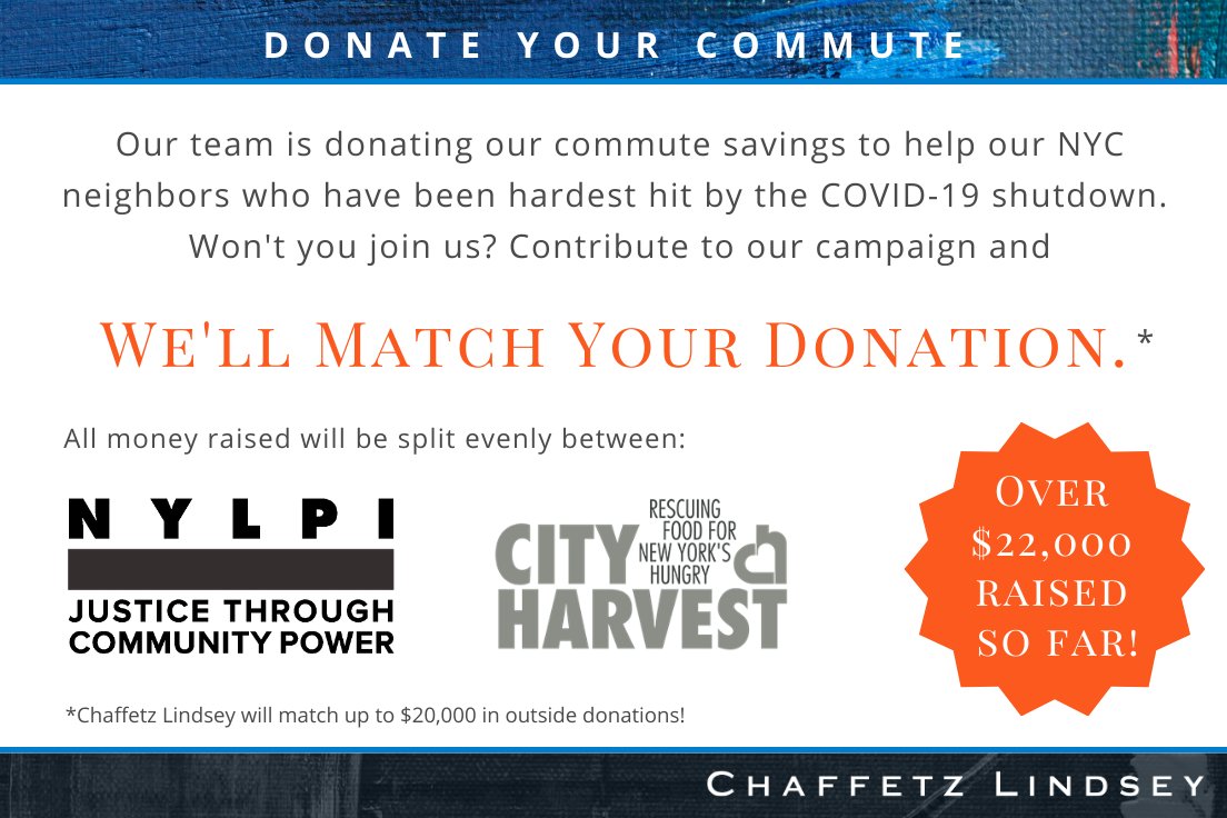 Chaffetz Lindsey will match up to $20k in contributions to our "Donate Your Commute" campaign. If you are looking to do something good today, #give what you would normally spend on your afternoon coffee at chaffetzlindsey.com/donate/?utm_so….