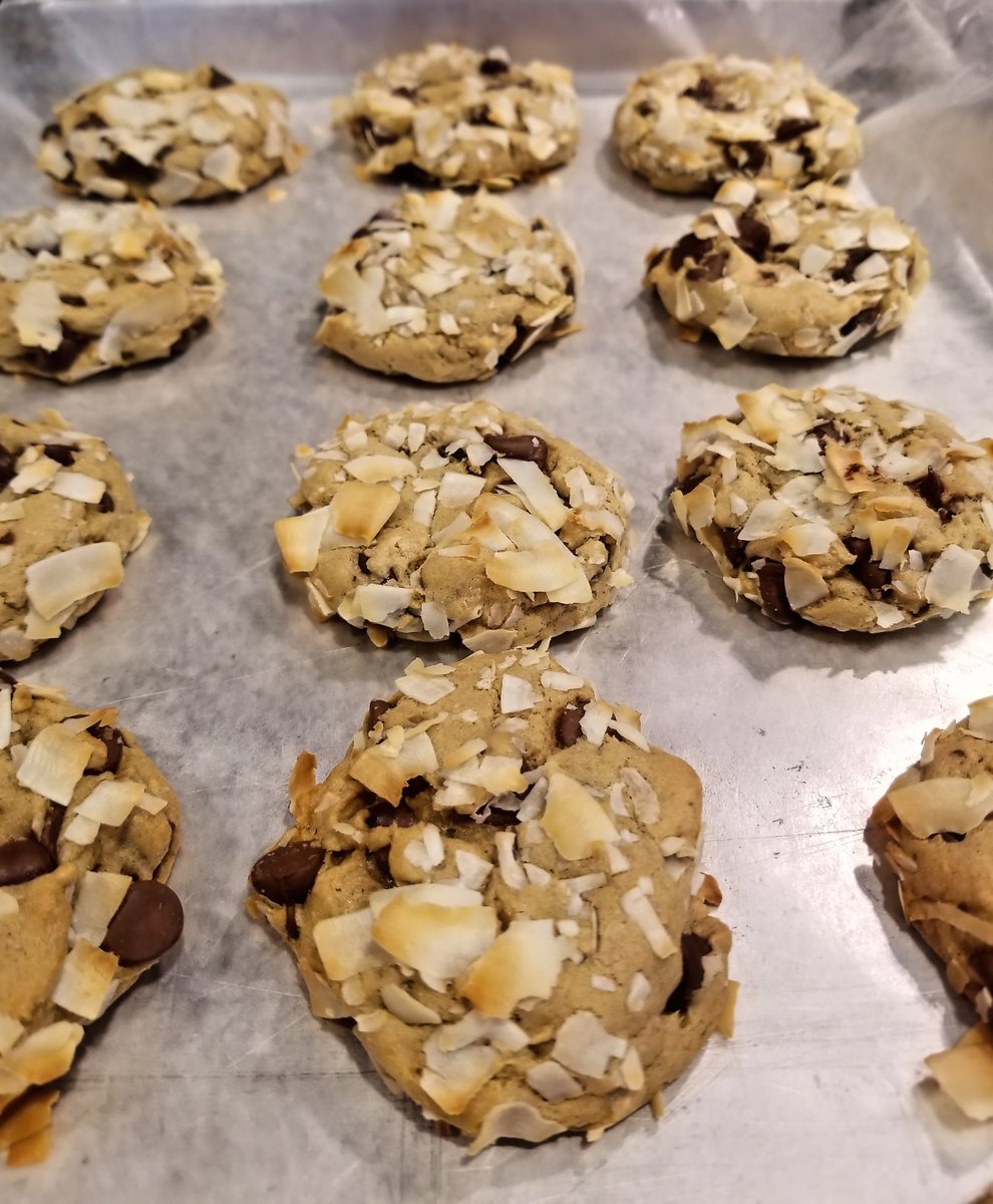 Ready to Roll? In tomorrow’s baking class, we’ll make these fantastic Peanut Butter Coconut Chocolate Chip Cookies! Join me at 2pm ET tomorrow (Tues.) on FB Live. Recipe can be found in my FB/Insta pages <a href="/chefgailsokol/">Chef Gail Sokol</a>. 
#bakingwithkids #cookies #foodie #baking