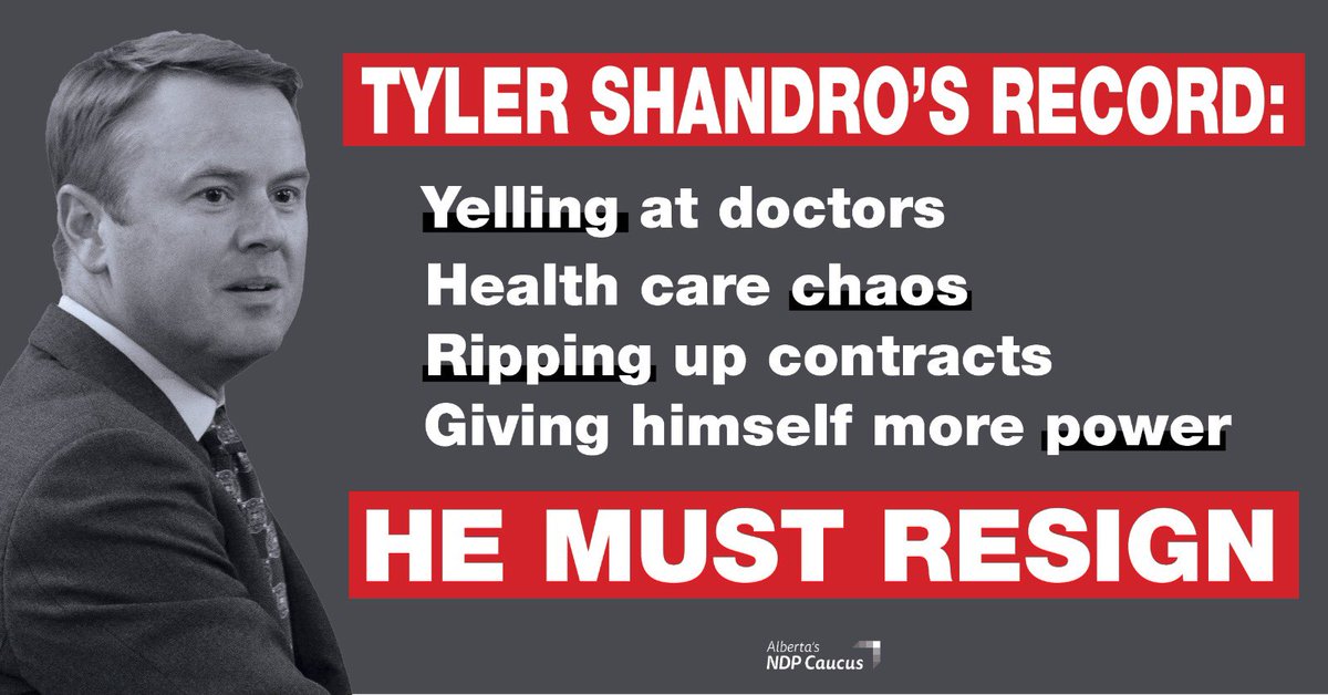 From picking a fight with doctors to giving himself unchecked new powers in Bill 10, when will Jason Kenney realize this minister is a disaster and ask him to step aside? <a href="/shandro/">Tyler Shandro</a> has lost the trust of Albertans to manage this pandemic. #ableg #abhealth