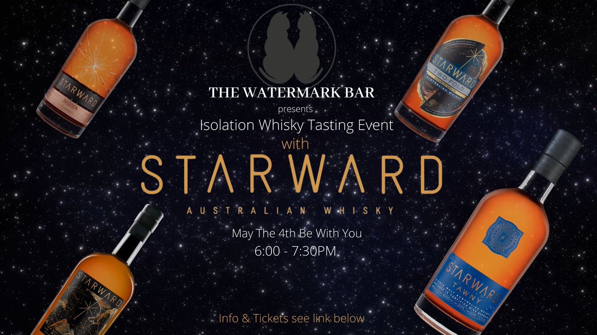 Axiom Brands (@axiom_brands) on Twitter photo MAY THE 4TH BE WITH YOU - the watermark bar presents ISOLATION WHISKY TASTING with <a href="/starwardwhisky/">STARWARD Whisky</a> ! Join in and get your tasting sets delivered to your door! #australianwhisky #onlinetasting #stayhome MAY THE 4TH BE WITH YOU - the watermark bar presents ISOLATION WHISKY TASTING with <a href="/starwardwhisky/">STARWARD Whisky</a> ! Join in and get your tasting sets delivered to your door! #australianwhisky #onlinetasting #stayhome