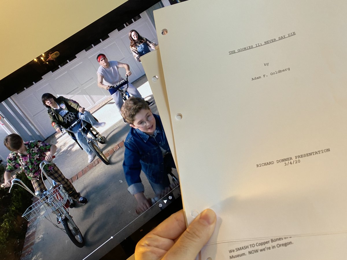 I rival <a href="/joshgad/">Josh Gad</a> as ultimate fan of #TheGoonies. For the last 9 years I’ve been secretly writing PART 2 for fun. It’s my masterpiece. I even had a big meeting scheduled with Richard Donner… canceled 'cause of the lockdown! THE GOONIES 2 WILL happen when life resumes. Promise!!!