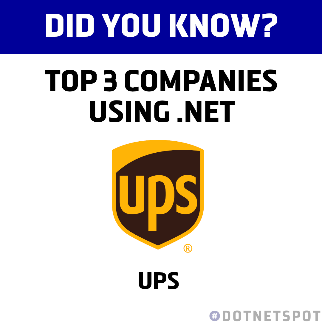 DotNetSpot's tweet image. Did you know that #stackoverflow, #ups and #GoDaddy all use .NET in their technology stack? 
#dotnet #csharp #programming #java #developer #programmer #javascript #html #python #coding #code #azure #microsoft #devops #bigdata #reactjs #dotnetdeveloper #php #webdevelopment #nodejs