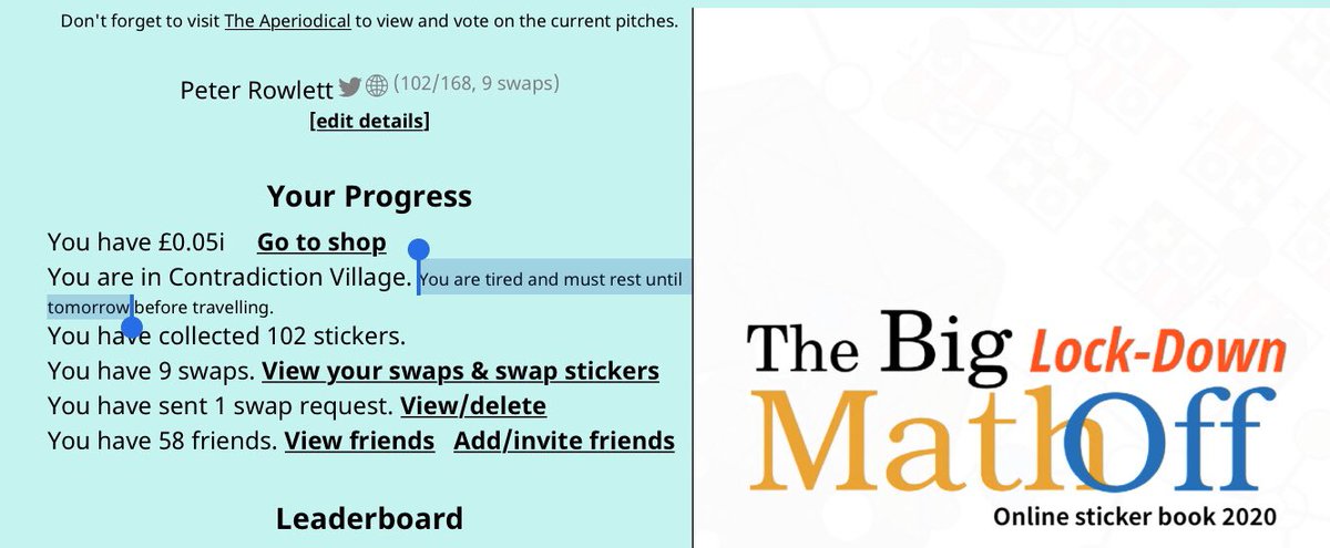 peterrowlett's tweet image. Man, #MathOffStickerBook is getting a bit too real, @mscroggs.