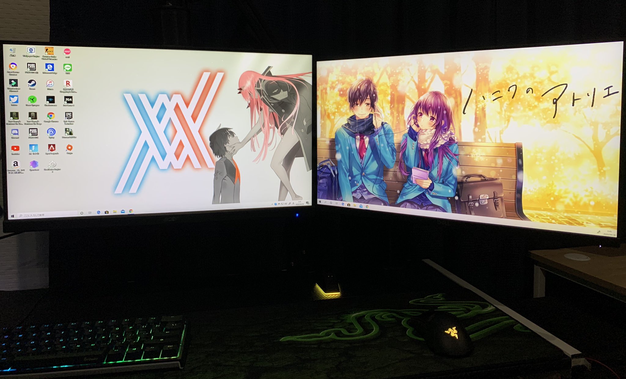 りんご 今のpcの壁紙良い笑 Razer壁紙とアニメ壁紙のどっちかだけど今はダリフラとhoneyworks もちたとあかりんは良い笑 かっこいいのはrazer アニメはこれかな アニメ 壁紙 Wallpaper Honeyworks ダリフラ Razer T Co Jemffedwvs