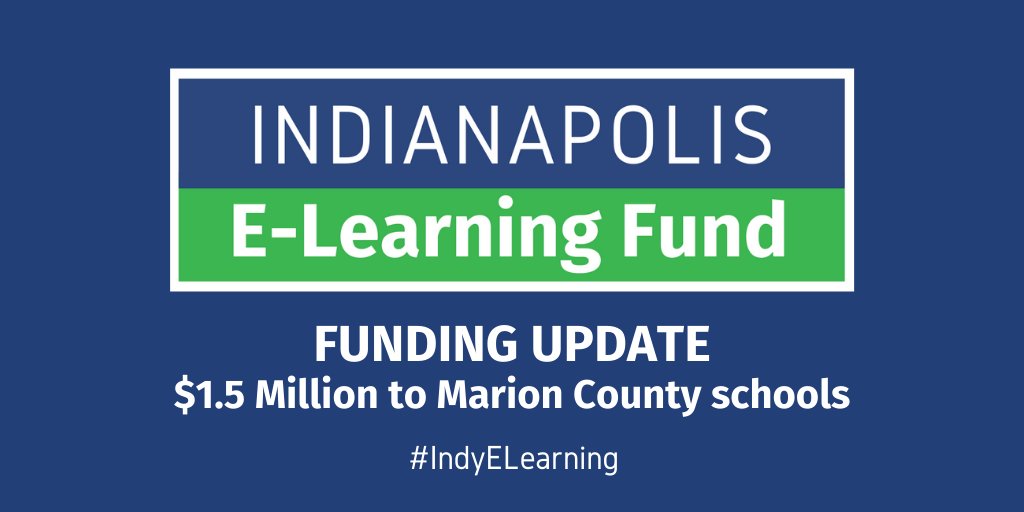 IndyOEI's tweet photo. RELEASE: The Indianapolis E-Learning Fund is sending $1.5 million to schools across Marion County to invest in critical device and internet connectivity solutions for students and families. Read more: https://t.co/7odarut5Ve #IndyELearning

https://t.co/fA5Mxa48zr https://t.co/L3wk6uAzBU