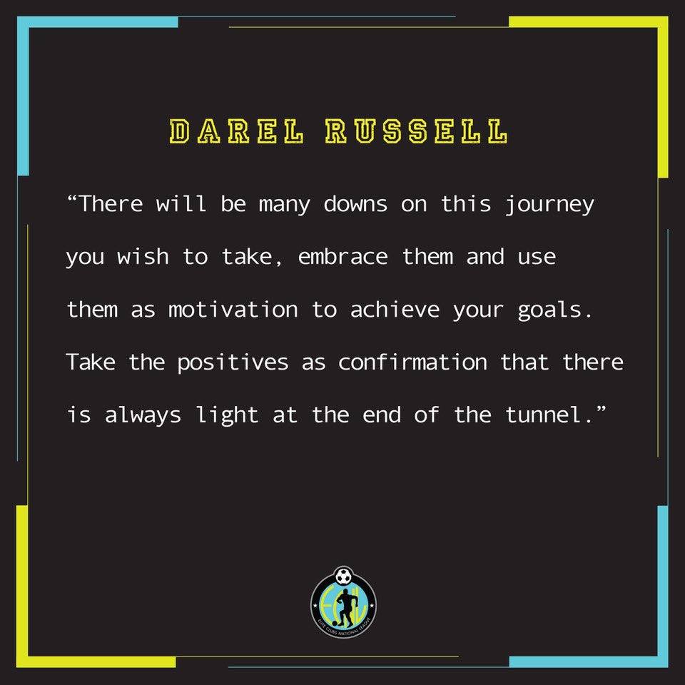 ECNLboys's tweet photo. Some great Monday motivation from Darel Russell. He knows all about working hard, staying positive, and driving for success. Thank you Darel! #AlwaysBeMore #morethanaleague https://t.co/JhuZpLZ46y