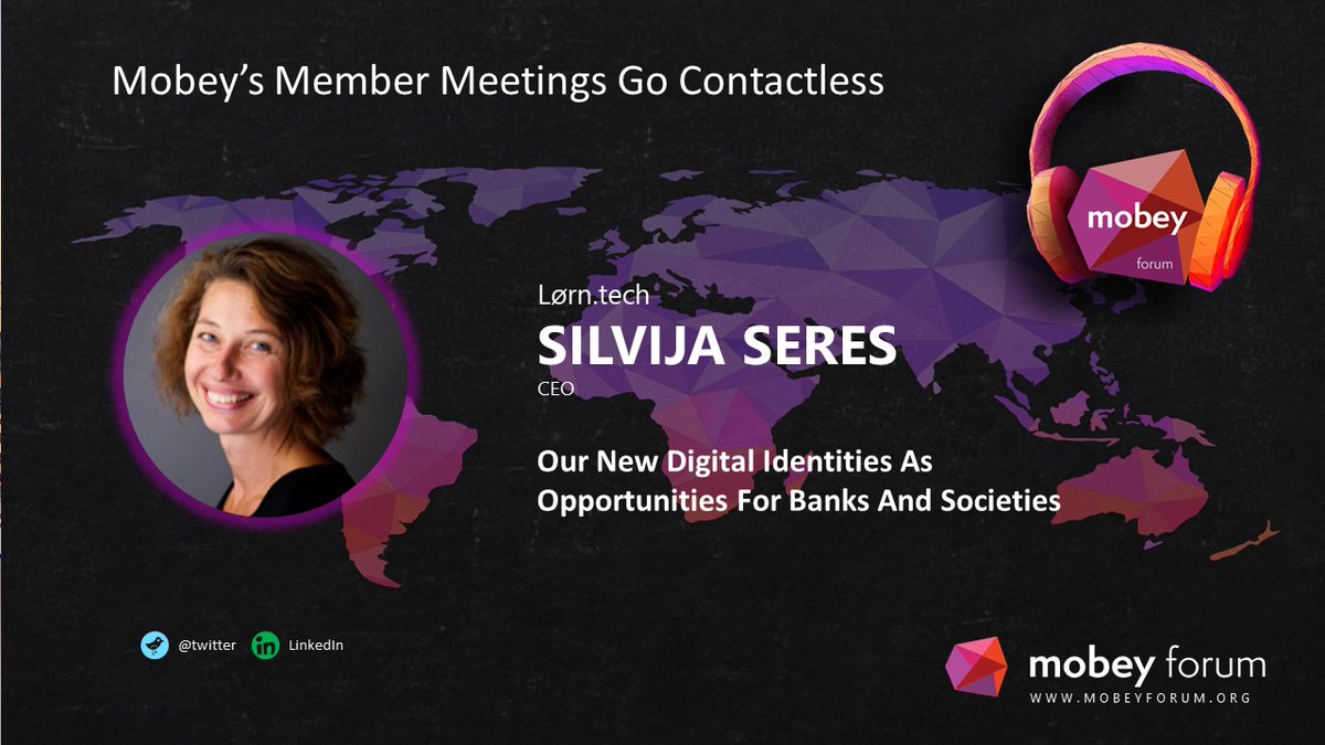 MobeyForum's tweet photo. "ID is a key part of safe digitalisation", says @SilvijaSeres . She will be giving keynote presentation at #MobeyForum 's first online member meeting 28.4 at 4pm CET.
The event is for Mobey Forum members only.
#digitalidentity #futureoffinancialservices #KYC #AI #CyberSecurity https://t.co/fkMsxiBe0Q