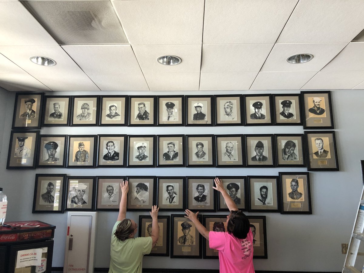 WoodstockAL's tweet photo. Our Hall of Heroes was re-hung today when the new paint dried. #armedservice members past and present were remembered, and honored. #alabamavets #peopleofalabama #bibbcounty https://t.co/zYRjUuktQ4