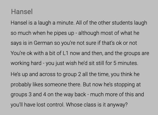 Liam_ELT's tweet photo. I'm writing a few discussion prompts for teachers about students who find it challenging to work in teams - I think this is my favourite one so far... I feel like we need an EFL magazine with these kinds of quizzes in them.. does that exist already? https://t.co/jwRbLhQRT3