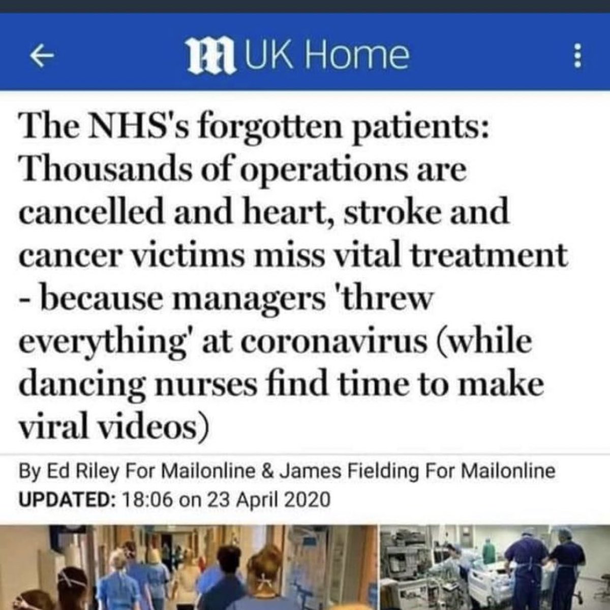 RalfLittle's tweet image. Good to see the Mail taking time to slag off ACTUAL NURSES during this period in which they are risking their lives for all of us.