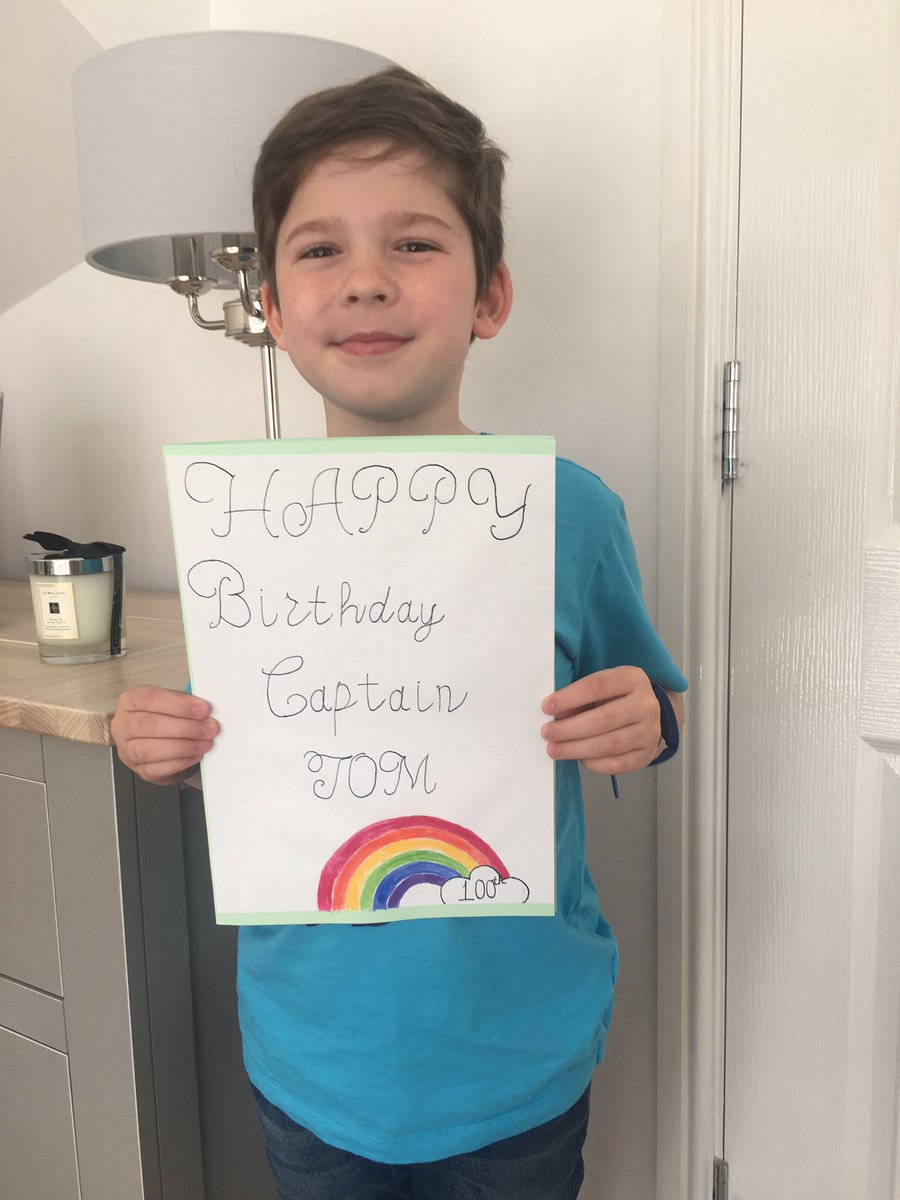 _The_Missus's tweet photo. @Y4Southdale Oliver made captain Tom a 100th birthday card at the weekend. It’s now been posted so fingers crossed it gets there on time 😊 https://t.co/xAHHM1mS7G