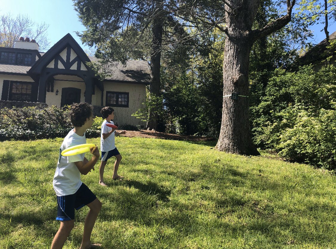 #AlpineAtHome | Frisbee Golf Courses are starting to pop up in camper’s yards.  The Russ Family created one in the yard in Jackson, MS as did the Shumate Family in Lookout Mountain, TN.