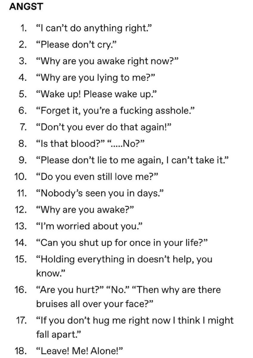 amorousrascal's tweet image. ⠀⠀⠀⠀⠀⠀⠀⠀⠀⠀⠀⠀⠀⠀⠀⠀⠀⠀⠀⠀⠀
⠀
           —— : * ⁞ 𝗔𝗡𝗚𝗦𝗧 𝗦𝗧𝗔𝗥𝗧𝗘𝗥 ⁞

             . ♡ this for a random starter. 
             . Or reply with a number.