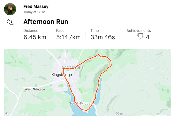 SalcombeTownFC's tweet photo. STFC 1407km (Land's End to John O'Groats) run update from DAY SEVEN: Another 69.5km completed bringing total to 508.5km.

Map shows where we are up to on the route and pictures of the runs also included.

https://t.co/mpLpEuEI2g https://t.co/tmzrd20ltq