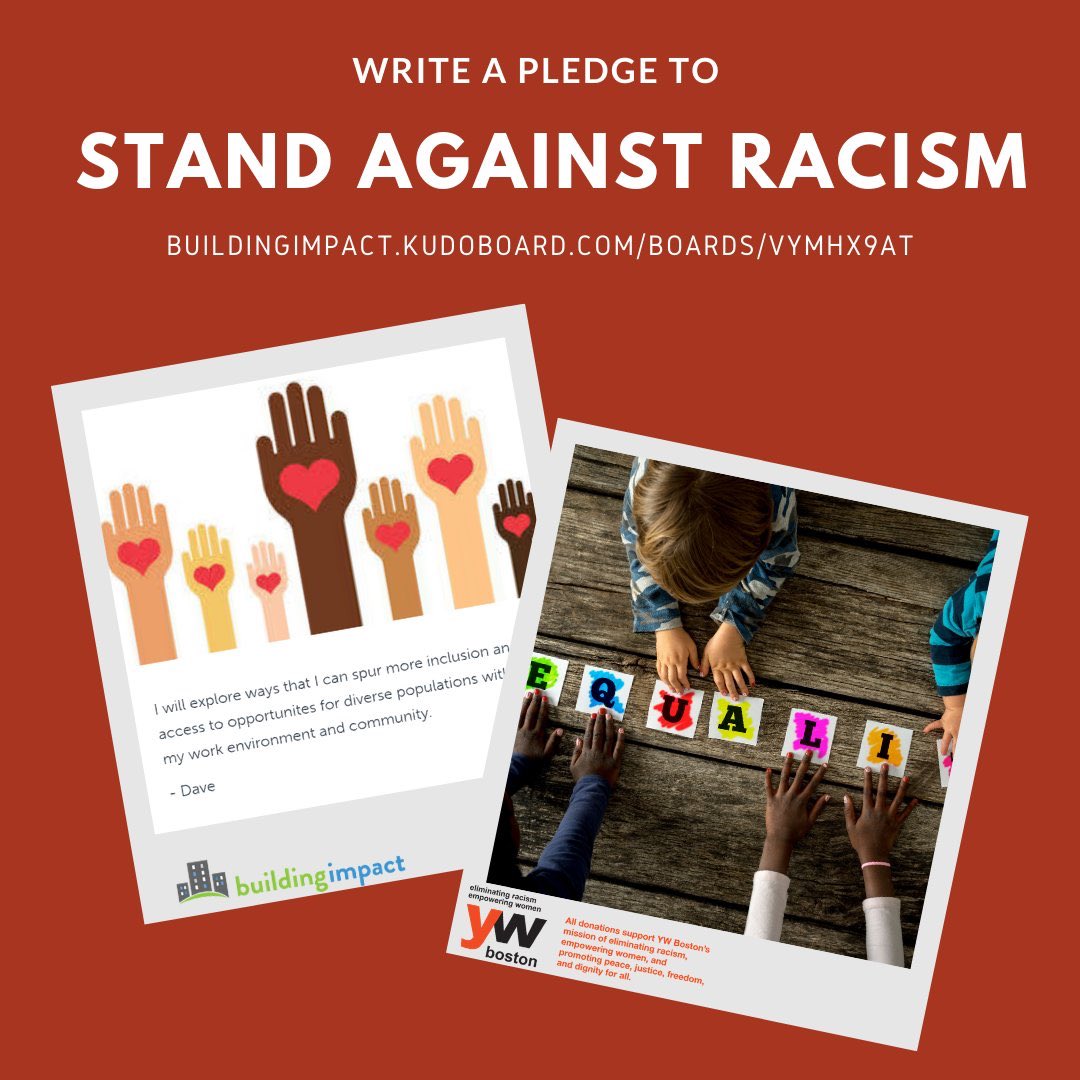 We're proud to partner with @YWBoston bring this virtual Stand Against Racism board during this difficult time. Join us here hubs.ly/H0pWs310 by cultivating conversations and writing a pledge of how you will take action to eliminate racism. #StayInReachOut #virtual