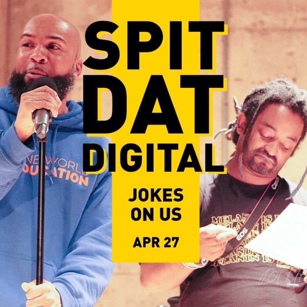 woollymammothtc's tweet image. It&apos;s open mic Monday again! Join us tonight at 8 PM on Facebook Live as @SpitDatDC presents &quot;Jokes On Us&quot;! #SpitHappens