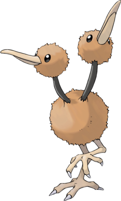 8- Une sorte de Kiwi qui regarde en l'air. On n'a pas reussi à l'associer à un autre Pokémon. Vous avez des idées ? Peut-être un lien avec Doduo (qui avait déjà une pré-évolution de prévu) ?