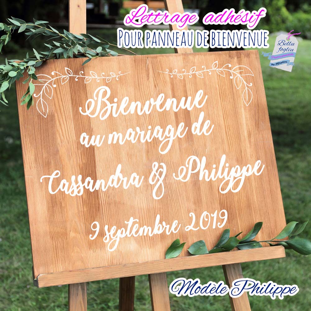 SCGraphisme's tweet image. Lettrage adhésif pour panneau de bienvenue personnalisable scgraphisme.com/bellu_fogliu_p…