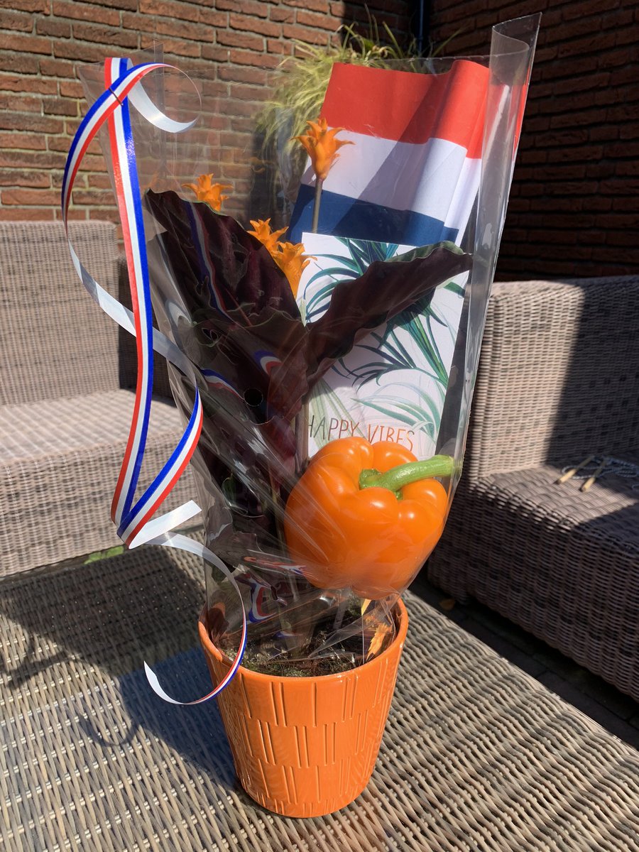 LennyDijkshoorn's tweet photo. In het kader van Happy K(W)oningsdag! 🇳🇱 heb ik afgelopen dagen mensen met wie ik samenwerk verrast met dit ‘oranjeverspakket’ 😃 #flowerboostchallenge #lethopebloom #steundekweker #lekkerretro @tasscrocata https://t.co/YbOlFB8Bqv