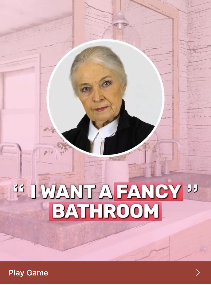 I have always wanted to be judged on my bathroom retiling skills by an elegant and eternally disappointed granny, wow where can I download this