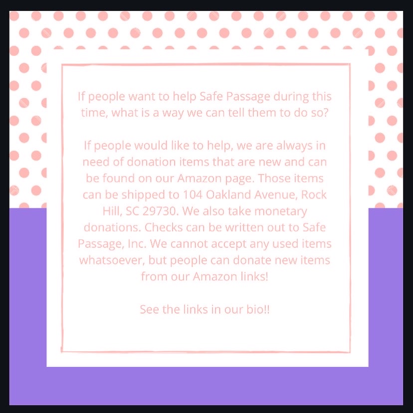 Lily checked in with her site supervisor Myesha Belcher <a href="/safepassageinc/">Safe Passage, Inc</a> this week to see what needs they have. Read through her responses and click their link in our bio to serve our city from home!