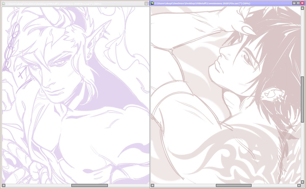 Roughin out commissions 🤡✏️