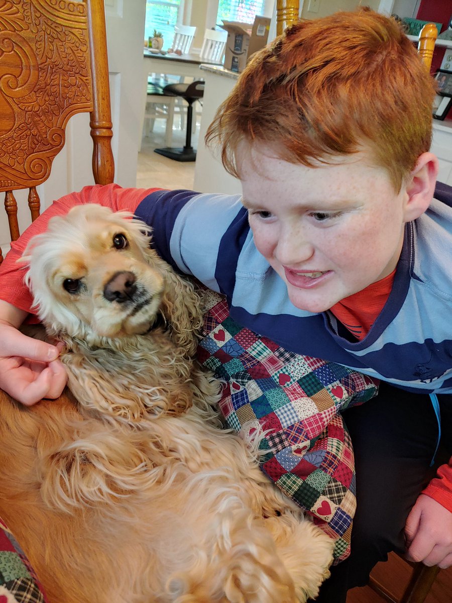 MrsCashPKES's tweet photo. Brody CARING for Ranger! What a sweet friendship! #panthersengaged https://t.co/bAic4QmosS