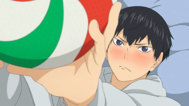 what are you thinking about kageyama?? blushing at the ball like that...