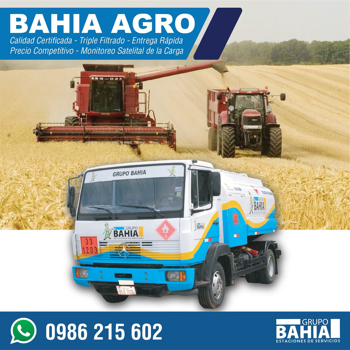 El campo no para, nosotros tampoco! Llegamos a vos ... contáctanos para delivery de combustible certificado para Tractores, cosechadoras, sembradoras y todo tipo de Maquinarias Agrícolas
🌻🌾🌲🐂🐄🚜🚛
Llegamos a todo el país🇵🇾⛽️
Contacto: 0986 215 602