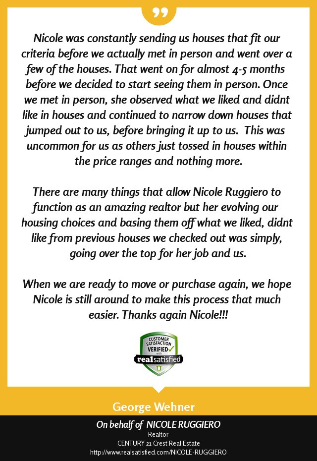Pleased? Excited? Thrilled? Overjoyed? All of the above. realsatisfied.com/NICOLE-RUGGIERO via <a href="/realsatisfied/">RealSatisfied</a>
