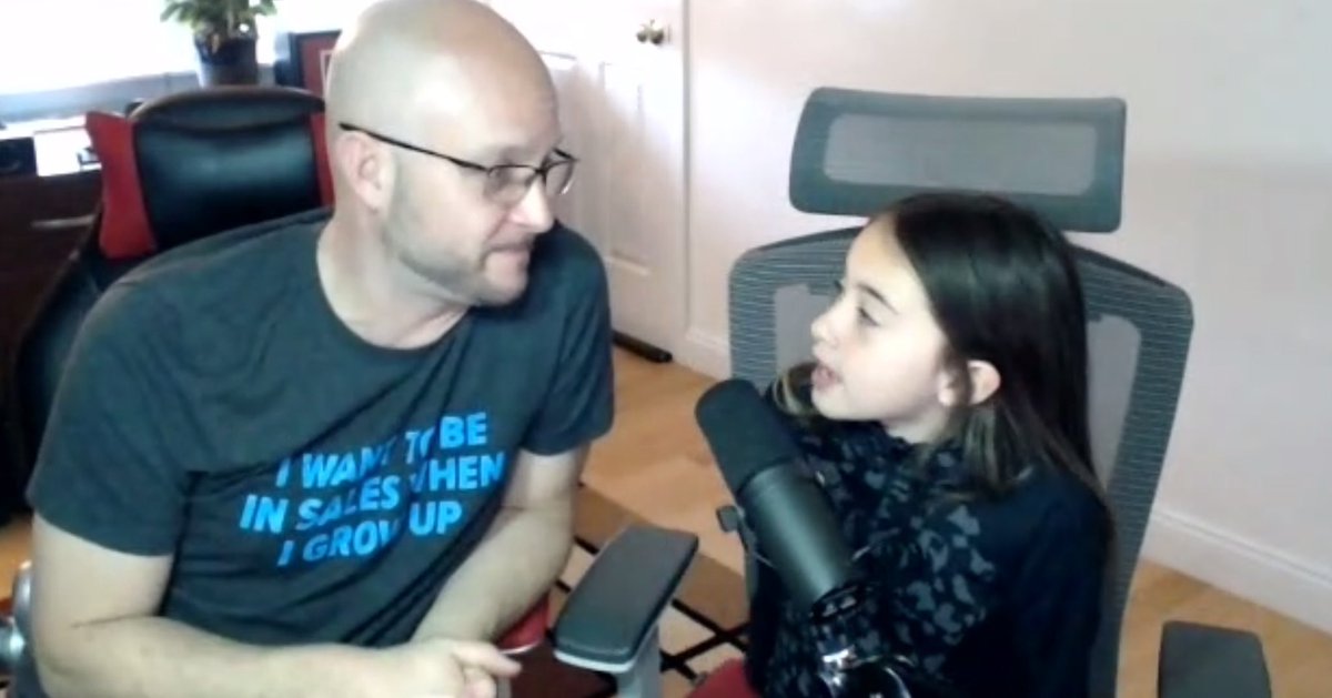 sara_pion's tweet photo. Has anyone seen a cuter, more dynamic duo than @JohnMBarrows and his daughter Charlotte? These two just read their childrens book for the audience tuning into #YOUniverse 😍 https://t.co/gu0VOlG8ki