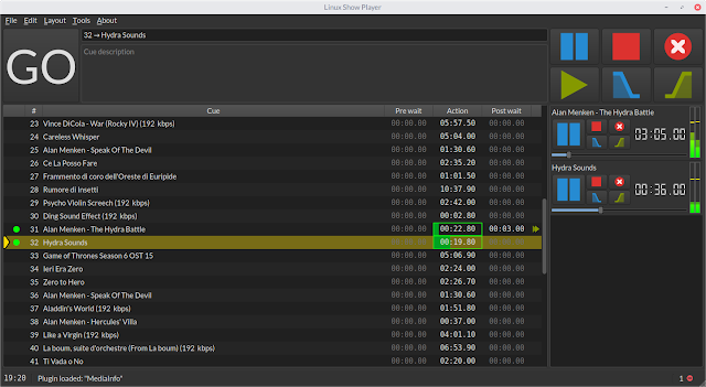 audioonlinux's tweet image. Linux Show Player , reprodutor de áudio para produções em palco ! 🐧 🎧 

bit.ly/3cTnYqq

#linuxshowplayer #app