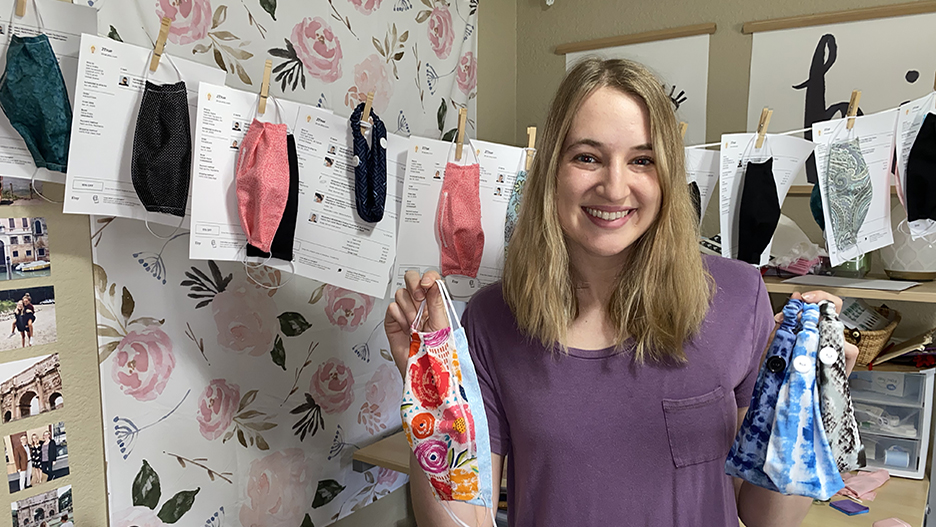 MNSUMankato's tweet photo. Two graduating seniors have been spending their isolation time manufacturing safety devices to help healthcare workers stay comfortable in the frontlines against the coronavirus. https://t.co/71uEXY43zE https://t.co/51TGieyJCs